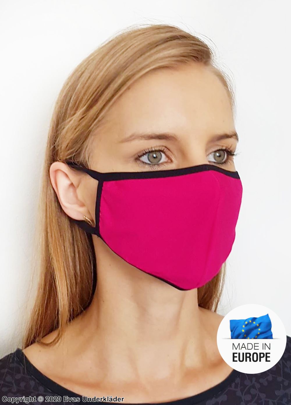 Face mask / mouth cover, single layer, red-pink color